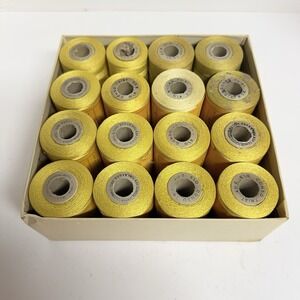 Vintage Conso Twist Mercerized Cotton Thread Size 0/3 Mixed Lot 16 Rolls Yellows